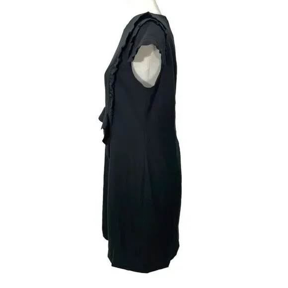 Miu Miu Size 6 Black Layered Short Sleeve Ruffle Trim Sheath Dress - threedaughtersproperties.com Miu Miu Size 6 Black Layered Short Sleeve Ruffle Trim Sheath Dress - threedaughtersproperties.com